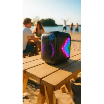 Iekštelpu/āra skaļruņu sistēma BLAUPUNKT PB6LED — 40 W RMS, Bluetooth, FM, MicroSD, LED displejs, 4500 mAh baterija