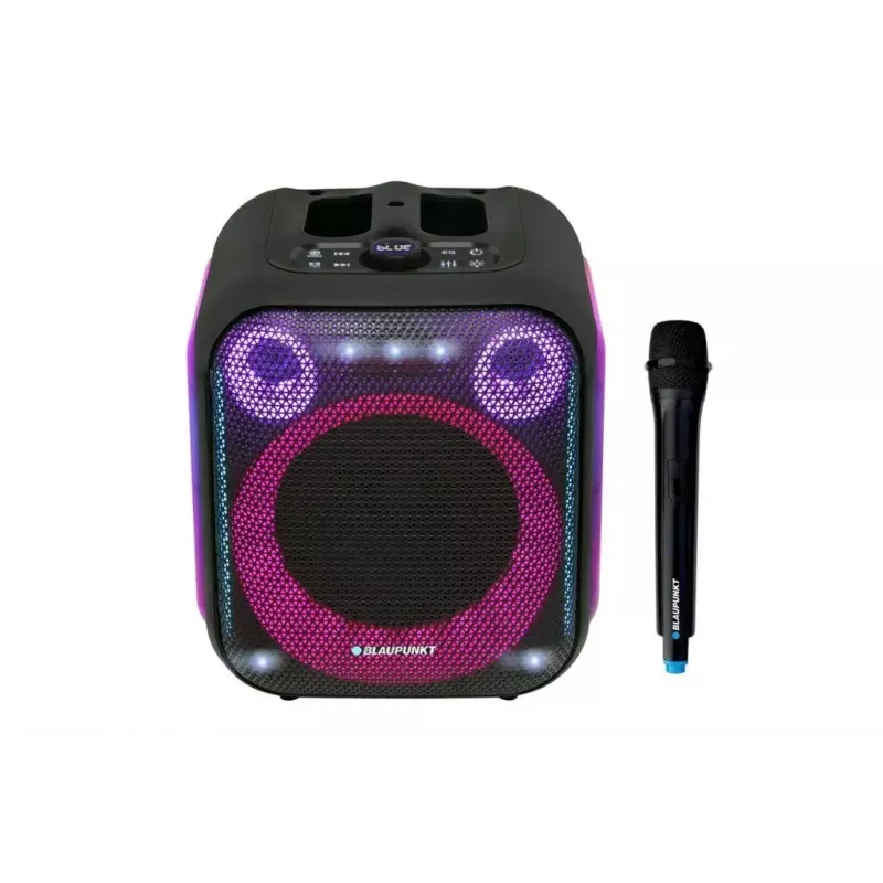 Iekštelpu/āra skaļruņu sistēma BLAUPUNKT PB6LED — 40 W RMS, Bluetooth, FM, MicroSD, LED displejs, 4500 mAh baterija