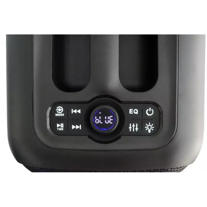 Iekštelpu/āra skaļruņu sistēma BLAUPUNKT PB6LED — 40 W RMS, Bluetooth, FM, MicroSD, LED displejs, 4500 mAh baterija