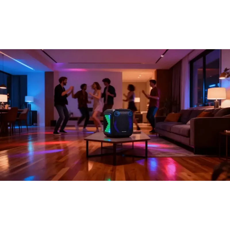 Iekštelpu/āra skaļruņu sistēma BLAUPUNKT PB6LED — 40 W RMS, Bluetooth, FM, MicroSD, LED displejs, 4500 mAh baterija