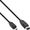 InLine FireWire 400 1394 kabelis 6-pin uz 4-Pin vīrišķais 1,8m, melns