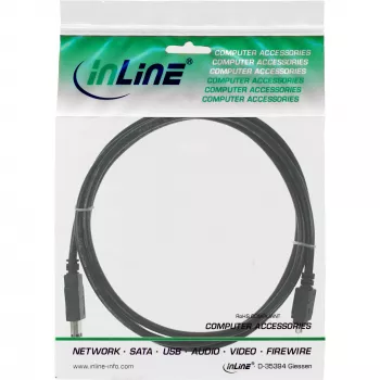 InLine FireWire 400 1394 kabelis 6-pin uz 4-Pin vīrišķais 1,8m, melns