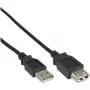 USB 2.0 pagarinātāja kabelis A tips vīr./siev. InLine 34605B melns 5m