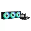 Universāls šķidruma dzesētājs ASUS MAX GAMING LC 360 ARGB LCD — 360 mm radiators, 120 mm ventilatori, atbalsta AM4/AM5/LGA1700, melns