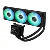 Universāls šķidruma dzesētājs ASUS MAX GAMING LC 360 ARGB LCD — 360 mm radiators, 120 mm ventilatori, atbalsta AM4/AM5/LGA1700, melns