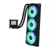 Universāls šķidruma dzesētājs ASUS MAX GAMING LC 360 ARGB LCD — 360 mm radiators, 120 mm ventilatori, atbalsta AM4/AM5/LGA1700, melns