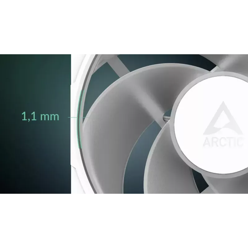 120 mm Arctic Freezer P12 Pro Reverse A-RGB PWM ventilators (balts) — 124 m³/h, FDB, kabeļu sadalītājs