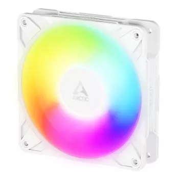 120 mm Arctic Freezer P12 Pro Reverse A-RGB PWM ventilators (balts) — 124 m³/h, FDB, kabeļu sadalītājs