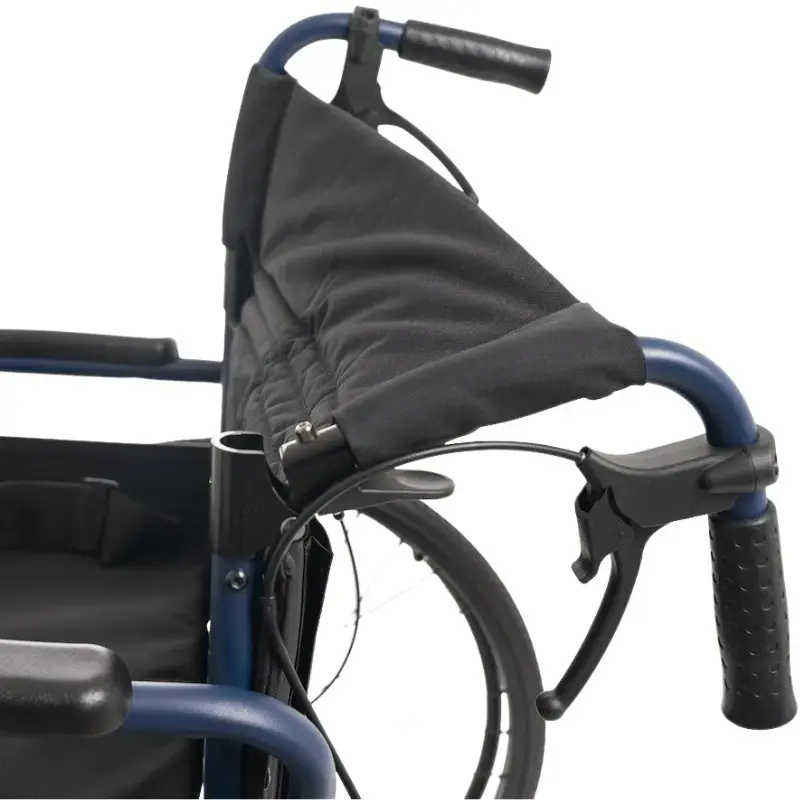 Ratiņkrēsls MDH NAVY1 viegls alumīnija, sēdeklis 43×42 cm, maksimālā slodze 120 kg, salokāms, 14,4 kg