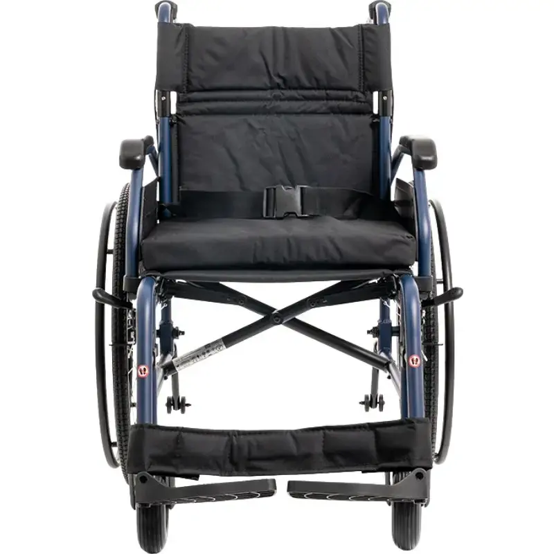 Ratiņkrēsls MDH NAVY1 viegls alumīnija, sēdeklis 43×42 cm, maksimālā slodze 120 kg, salokāms, 14,4 kg