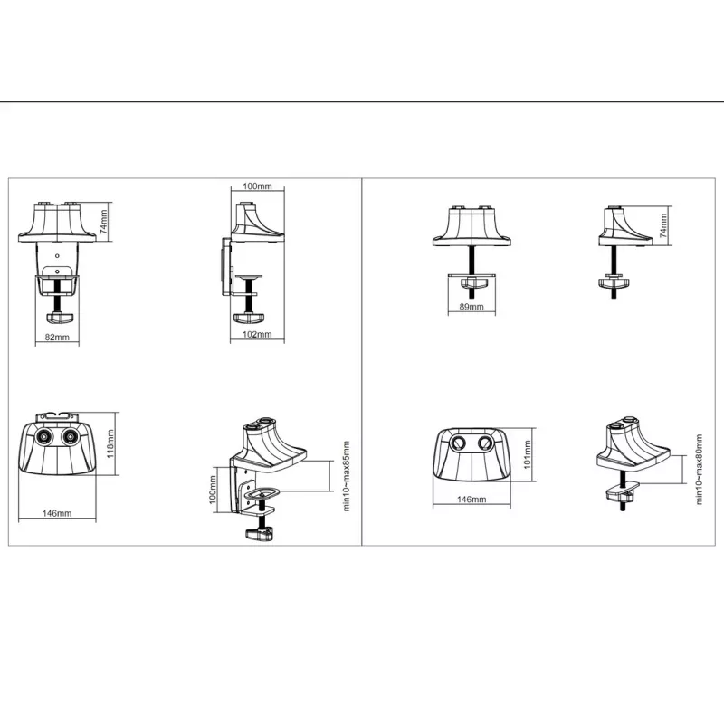 Multibrackets M Deskmount Gas Spring Dual Melns