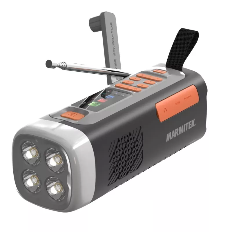 Marmitek RESQ 200 – uzlādējams radio, Pārnēsājams, Analogais un digitālais, DAB, DAB+, FM, 87,5 - 108 MHz, 170 - 240 MHz, 3 W