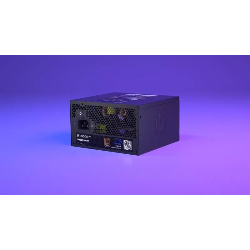 Barošanas bloks ENDORFY Vero L6 650 W ATX 24-pin, 80 PLUS Bronze, 120 mm ventilators, melns