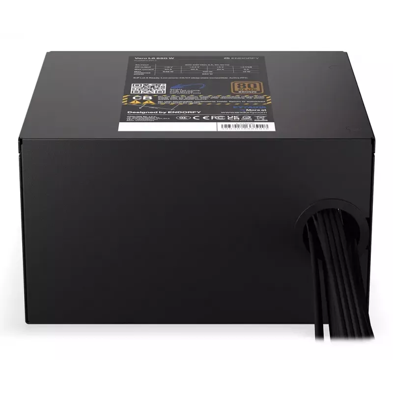Barošanas bloks ENDORFY Vero L6 650 W ATX 24-pin, 80 PLUS Bronze, 120 mm ventilators, melns