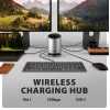AXAGON HMC-WL9 USB-C 9-in-1 dokstacija ar 10 Gbps, 100W PD, 8K HDMI, Ethernet, bezvadu uzlādi