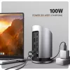 AXAGON HMC-WL9 USB-C 9-in-1 dokstacija ar 10 Gbps, 100W PD, 8K HDMI, Ethernet, bezvadu uzlādi