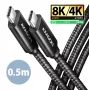 USB-C uz USB-C kabelis AXAGON BUCM4X-CM05AB — USB4 Gen 3x2, 40 Gbit/s, 240 W, 0,5 m, melns