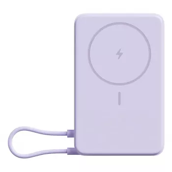 Ārējais akumulators Xiaomi BHR08PAGL 5900 mAh Li‑Ion ar bezvadu uzlādi, 1x USB‑C, violets