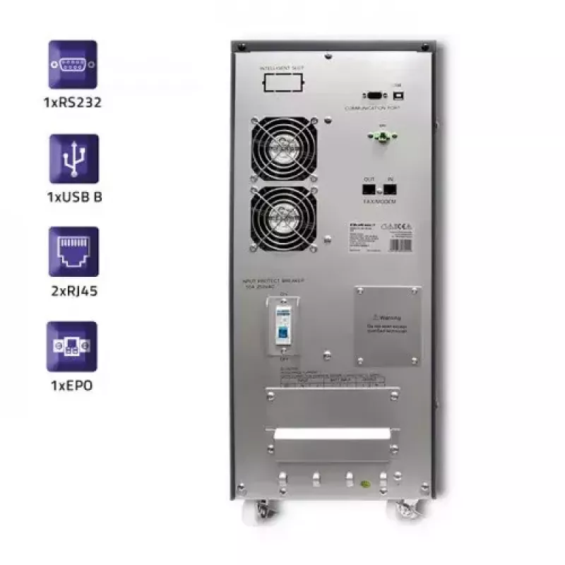 UPS Qoltec 53044 dubultās konversijas tiešsaistes 10 kVA 8000 W