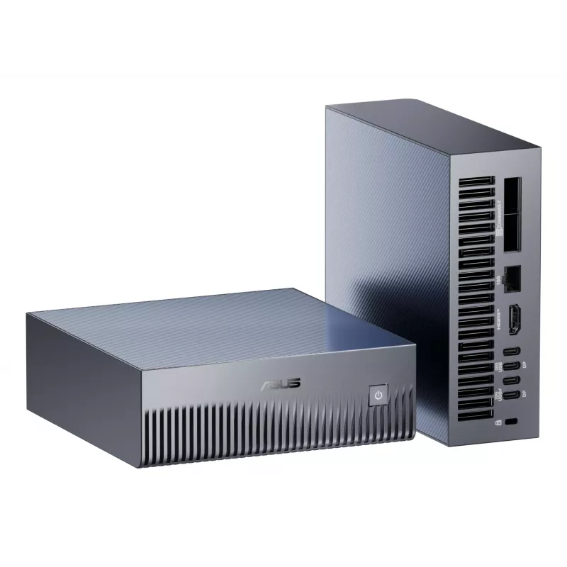 Mini dators ASUS Ascent GX10 GX10-GG0026BN — GB10 CPU, 128 GB LPDDR5x, 2 TB SSD, NVIDIA Melnswell, 240 W, Pelēks