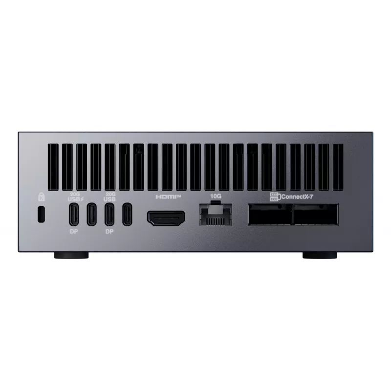 Mini dators ASUS Ascent GX10 GX10-GG0026BN — GB10 CPU, 128 GB LPDDR5x, 2 TB SSD, NVIDIA Melnswell, 240 W, Pelēks
