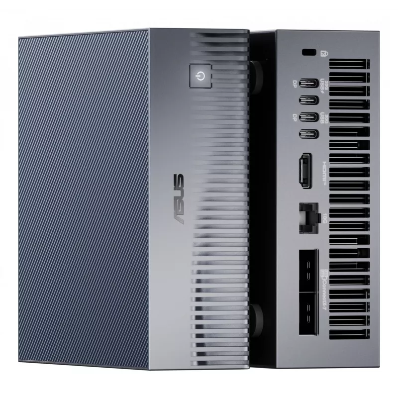 Mini dators ASUS Ascent GX10 GX10-GG0026BN — GB10 CPU, 128 GB LPDDR5x, 2 TB SSD, NVIDIA Melnswell, 240 W, Pelēks