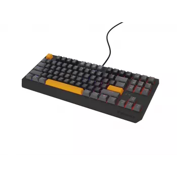 GENESIS Thor 230 TKL tastatūra Spēļu USB + RF bezvadu + Bluetooth QWERTY Melna, Pelēka, Oranža