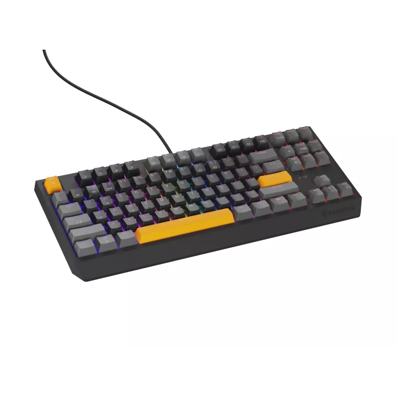 GENESIS Thor 230 TKL tastatūra Spēļu USB + RF bezvadu + Bluetooth QWERTY Melna, Pelēka, Oranža