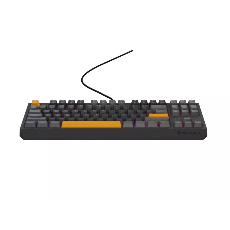 GENESIS Thor 230 TKL tastatūra Spēļu USB + RF bezvadu + Bluetooth QWERTY Melna, Pelēka, Oranža
