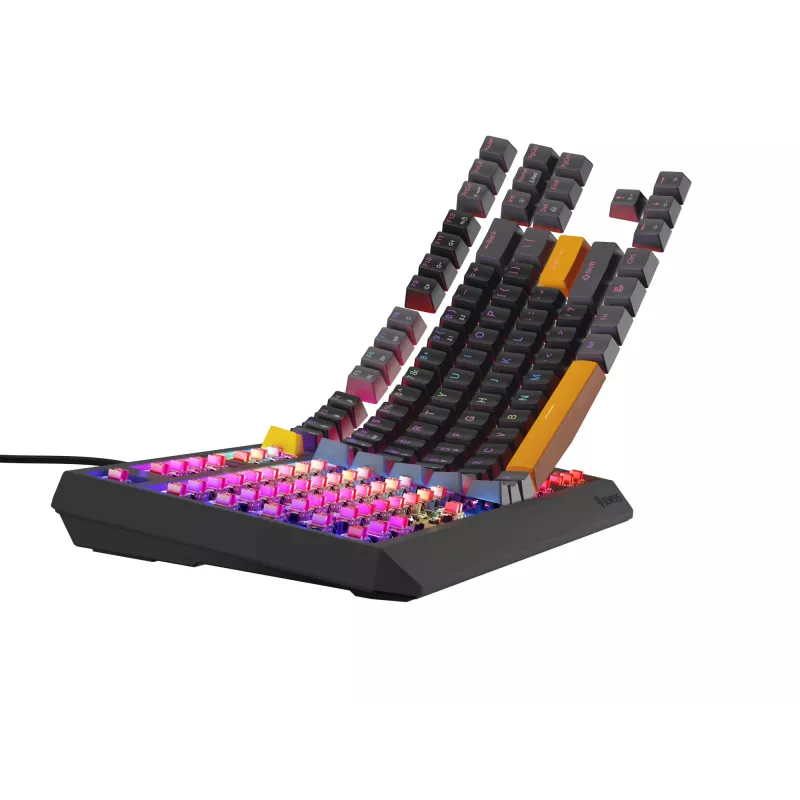 GENESIS Thor 230 TKL tastatūra Spēļu USB + RF bezvadu + Bluetooth QWERTY Melna, Pelēka, Oranža