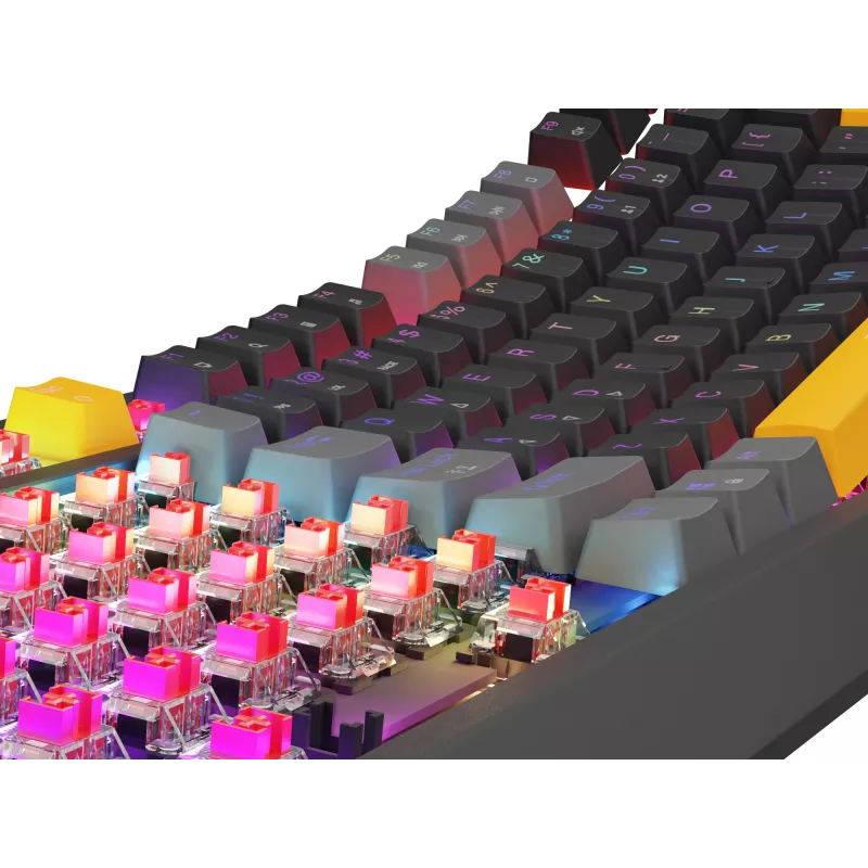 GENESIS Thor 230 TKL tastatūra Spēļu USB + RF bezvadu + Bluetooth QWERTY Melna, Pelēka, Oranža