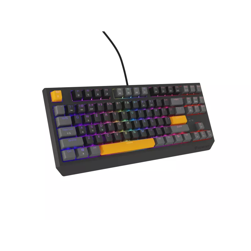 GENESIS Thor 230 TKL tastatūra Spēļu USB + RF bezvadu + Bluetooth QWERTY Melna, Pelēka, Oranža