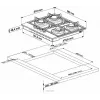 Beko HILG 642C5 SB melna iebūvējama 60 cm gāzes plīts virsma ar 4 zonām