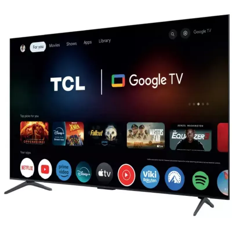 TV TCL 55C61K 55 collu (139.7 cm) 4K Ultra HD QD‑Mini LED viedtelevizors ar Google TV, Wi‑Fi, PPI 4100, Metālisks