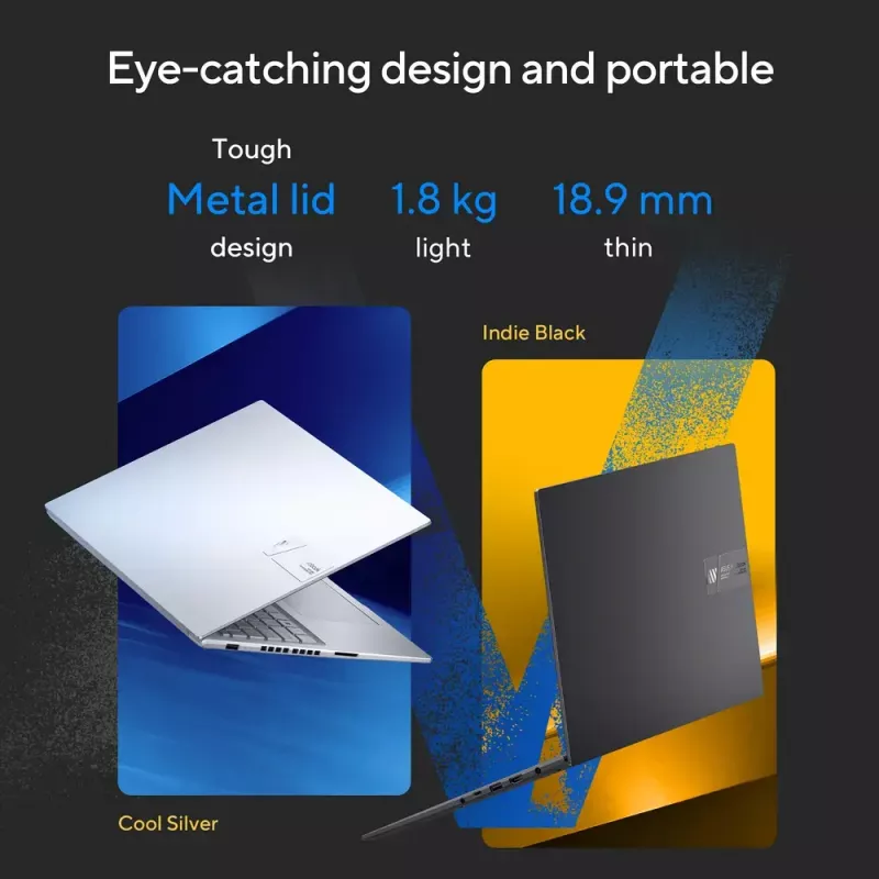 ASUS Vivobook 16X K3605VU-WS96 Intel® Core™ i9 i9-13900H klēpjdators 40,6 cm (16 collu) WUXGA 16 GB DDR4-SDRAM 1 TB SSD NVIDIA GeForce RTX 4050 Wi-Fi 6E (802.11ax) Windows 11 Home Sudrabs