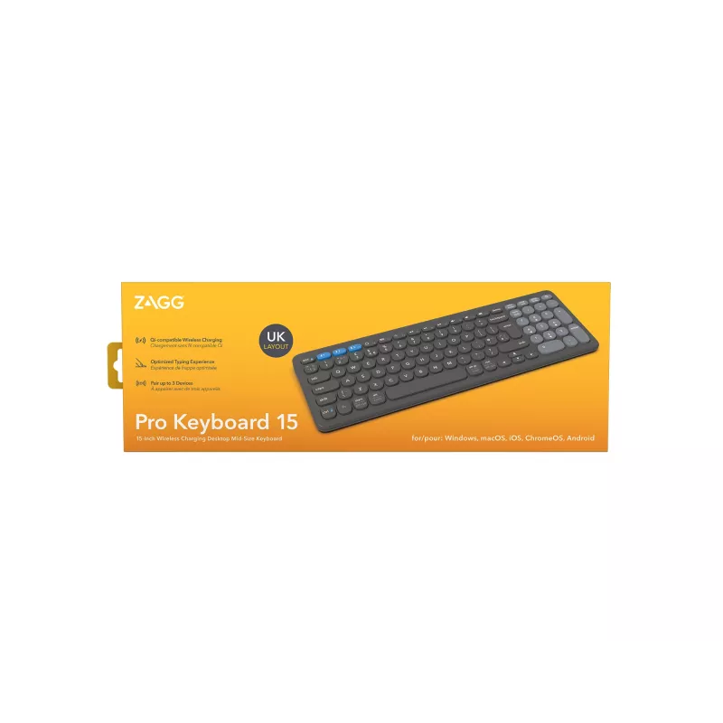 ZAGG Pro 15 tastatūra Universāla Bluetooth QWERTY UK angļu Melna