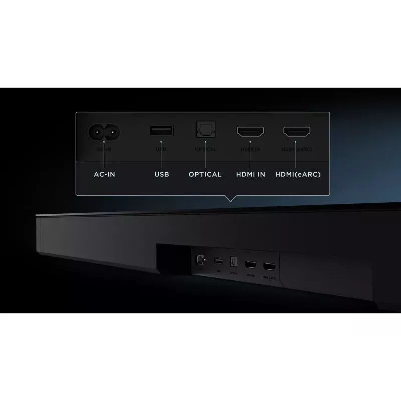 TCL Q Q85H Class 7.1.4 kanālu skaņas panelis ar Dolby Atmos, bezvadu zemfrekvenču skaļruni un bezvadu surround skaļruņiem