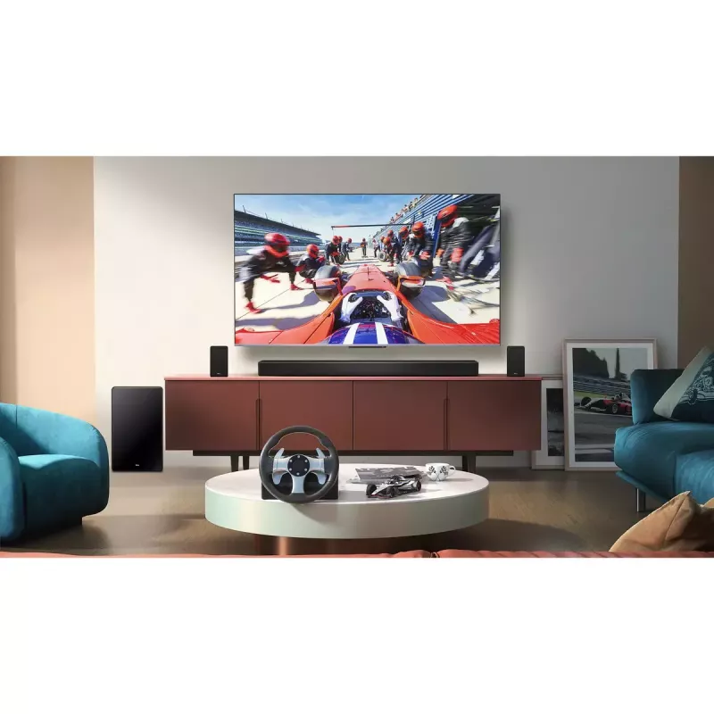 TCL Q Q85H Class 7.1.4 kanālu skaņas panelis ar Dolby Atmos, bezvadu zemfrekvenču skaļruni un bezvadu surround skaļruņiem