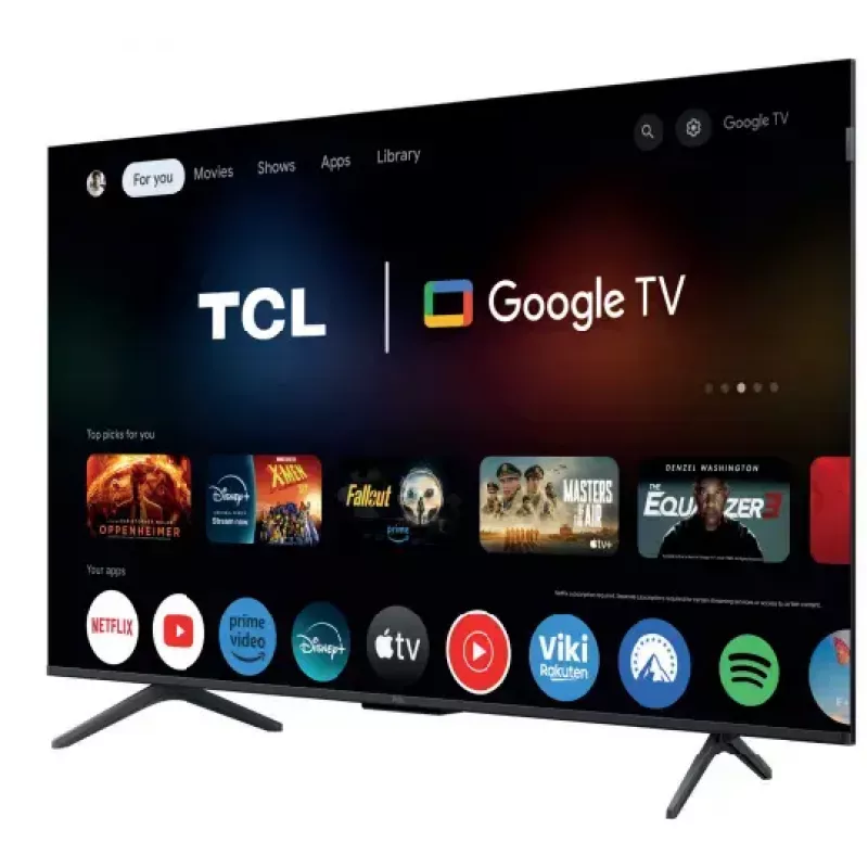 TCL 50C61K 50 collu (127 cm) QD-Mini LED 4K Ultra HD viedais televizors, Google TV, Wi‑Fi, metālisks