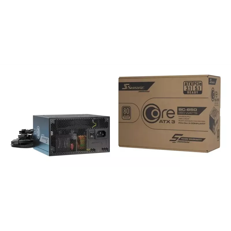 Barošanas bloks Seasonic CORE BC-850 ATX 3.1 850 W, 20+4 pin ATX, 80 PLUS Bronze, melns