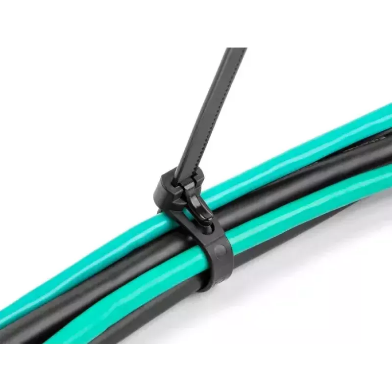 Āķu un cilpu kabeļu saite DeLOCK 300x7,6mm melna 100gab.