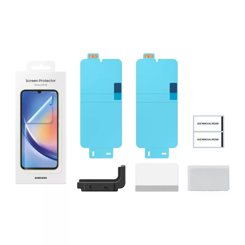 Ekrāna aizsargs Samsung EF-UA346 caurspīdīgs Galaxy A34 5G, caurspīdīgs, 2 gab., piemērots 6,6 collu Displejs