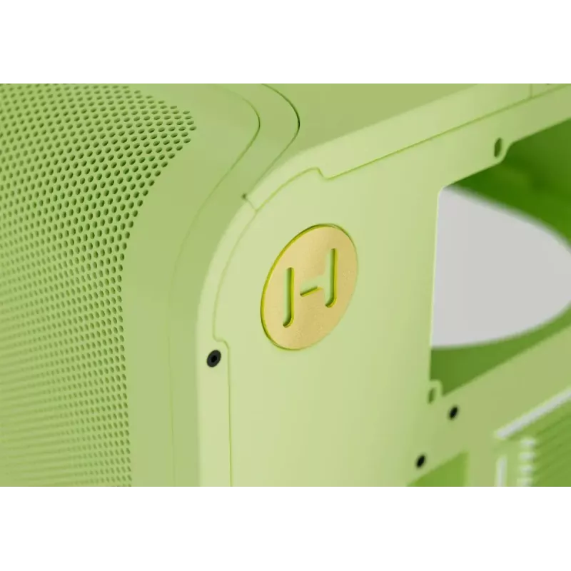 Vidustorņa korpuss HYTE X50 Matcha Milk — ATX/mATX/Mini-ITX atbalsts, rūdītais stikls, priekšējais I/O
