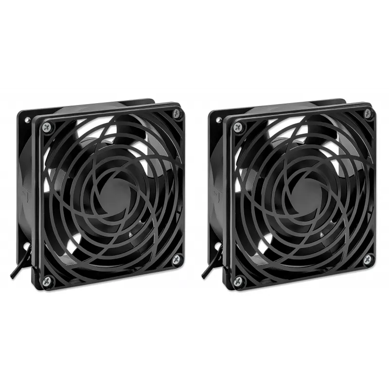 Intellinet 2-ventilatoru ventilācijas bloks 19 collu sienas skapjiem, montāža uz jumta, 1,8 m strāvas kabelis ar ES CEE 7/7 spraudni, formāts 120 x 120 mm, zemējuma komplekts iekļauts, melns