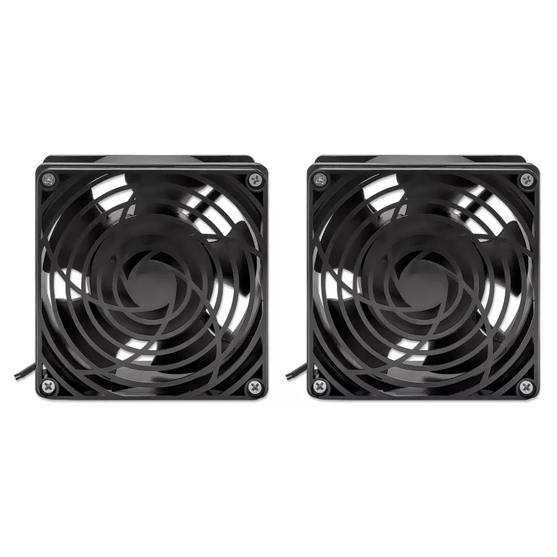 Intellinet 2-ventilatoru ventilācijas bloks 19 collu sienas skapjiem, montāža uz jumta, 1,8 m strāvas kabelis ar ES CEE 7/7 spraudni, formāts 120 x 120 mm, zemējuma komplekts iekļauts, melns
