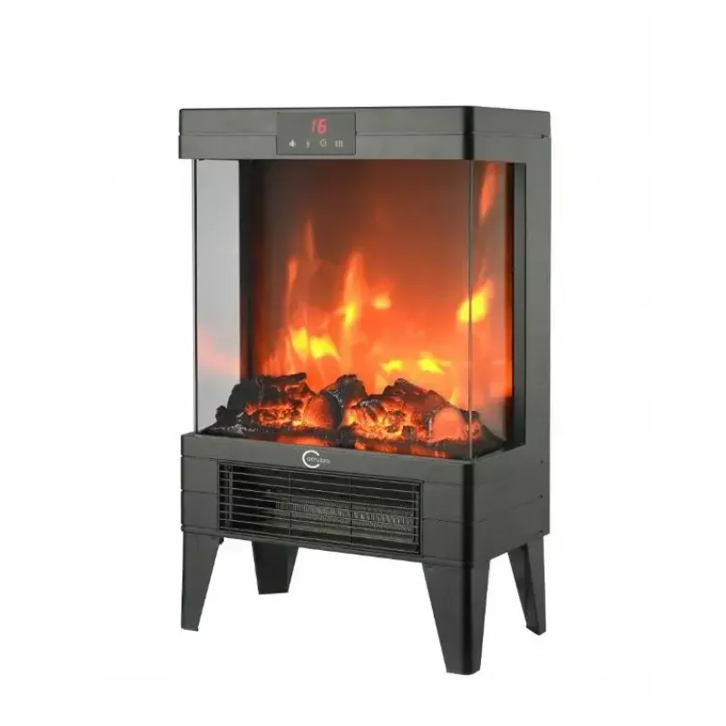 Elektriskais sildītājs Carruzzo Q20P ar eļļu pildīts radiators, 1800W, 15–45°C, stikla korpuss, tālvadība/lietotne/skārienvadība, taimeris 1–12h, sienas vai grīdas, melns