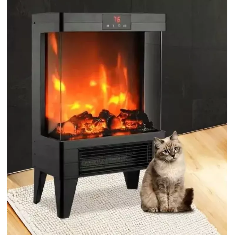 Elektriskais sildītājs Carruzzo Q20P ar eļļu pildīts radiators, 1800W, 15–45°C, stikla korpuss, tālvadība/lietotne/skārienvadība, taimeris 1–12h, sienas vai grīdas, melns