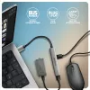 USB centrālmezgls AXAGON HUE-STA — 4 portu alumīnija sloksne, 1× USB-A 5Gbps + 2× USB-A & 1× USB-C 480Mbps, USB-A pieslēgvieta, pelēks