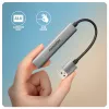 USB centrālmezgls AXAGON HUE-STA — 4 portu alumīnija sloksne, 1× USB-A 5Gbps + 2× USB-A & 1× USB-C 480Mbps, USB-A pieslēgvieta, pelēks