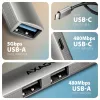 USB centrmezgls AXAGON HUE-STC, 4 portu alumīnija josla, 1x USB-A 5Gbps + 2x USB-A & 1x USB-C 480Mbps, USB-C saimniekdators, 12 cm kabelis, pelēks
